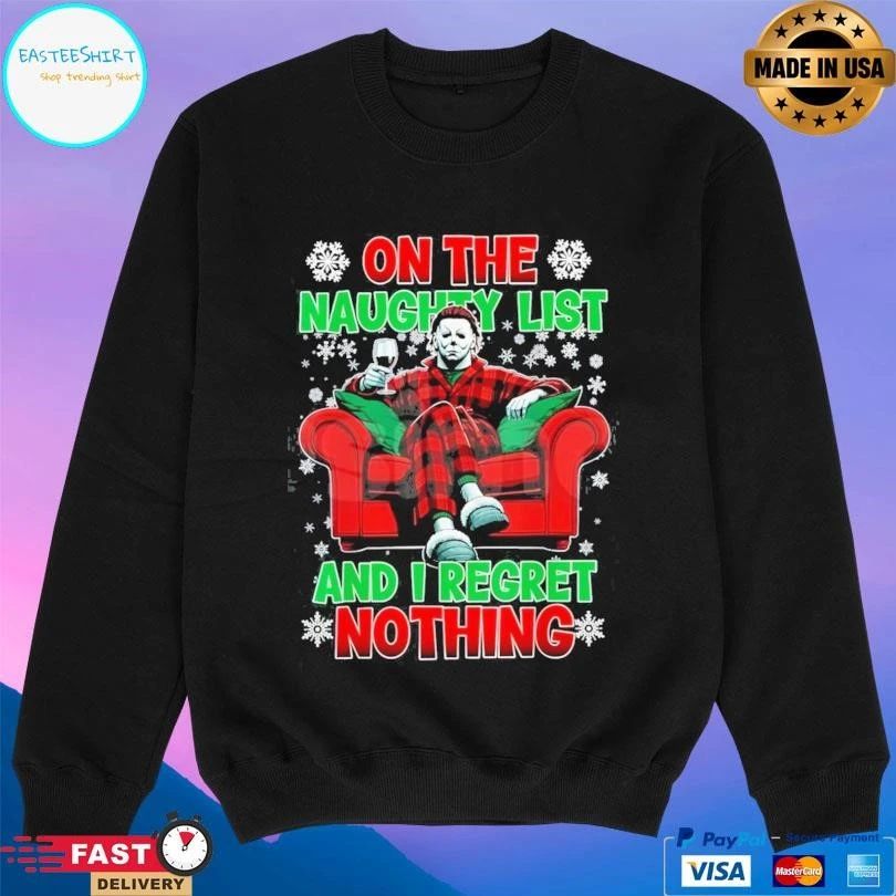 On The Naughty List And I Regret Nothing Horror Christmas 2025 T-shirts