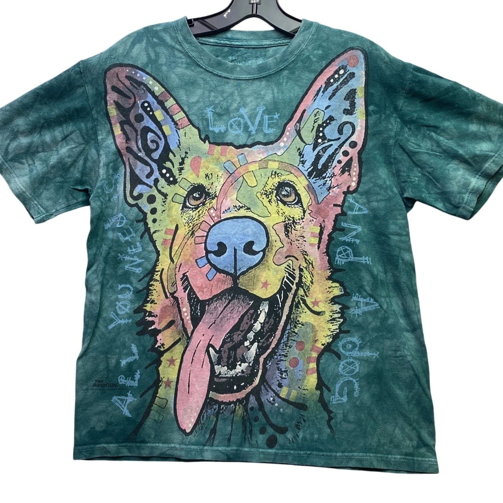 The Mountain Shirt Mens Small Tie Dye Russo Dog AOP Everyday Streetwear