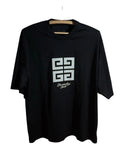 Givenchy 4 G Motif Cotton Tshirt Big Logo Oversize Fit Black Tee