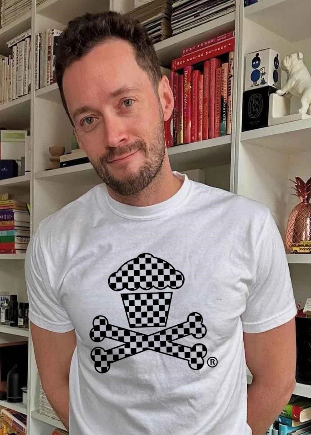 Checkered Cupcake Crossbones T-Shirt