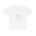 Red Minimal Smile Line Art Tee | Cute Face Graphic T-Shirt