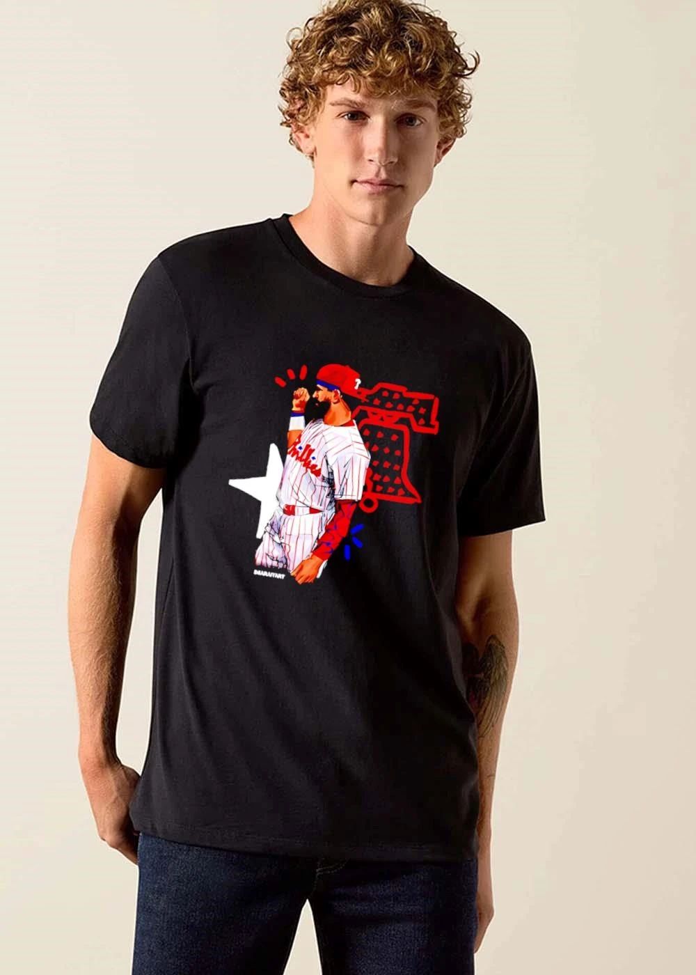 Philadelphia Phillies MLB Diarnyart Bearded Player Fist Raised Liberty Bell shirt