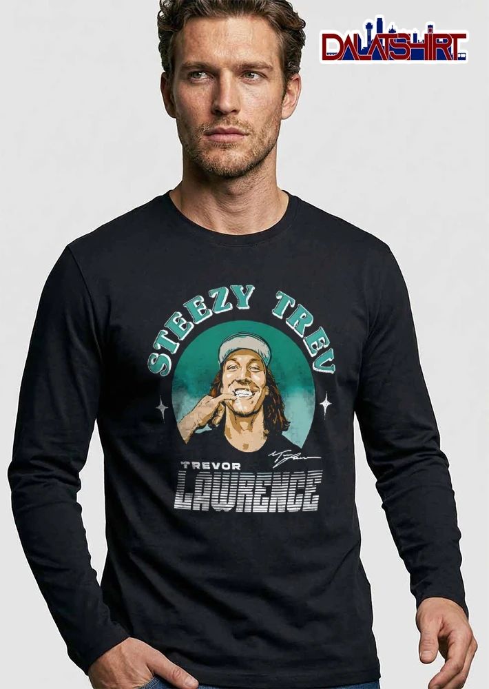 Steezy Trev Trevor Lawrence Portrait Pointing Teeth Beanie Green Circle shirt