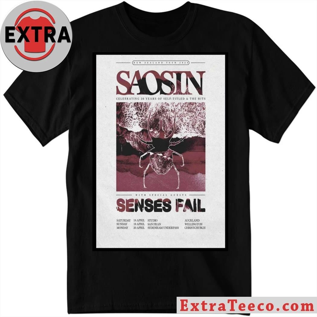Saosin 2026 New Zealand Tour Poster Shirt