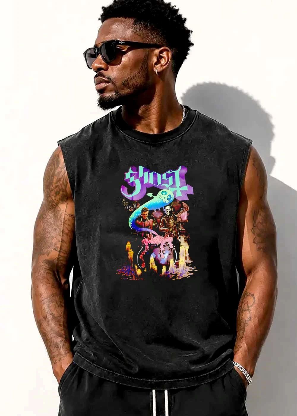 Ghost Glowing Spirit Bubbling Cauldron Melting Candles Cartoon shirt