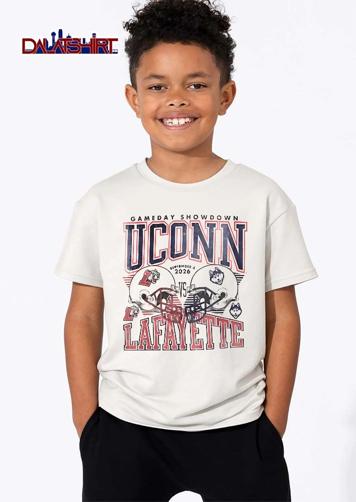 Uconn Huskies Lafayette Leopards NCAA Showdown September 5 2026 Vs Opposing Football Helmets shirt