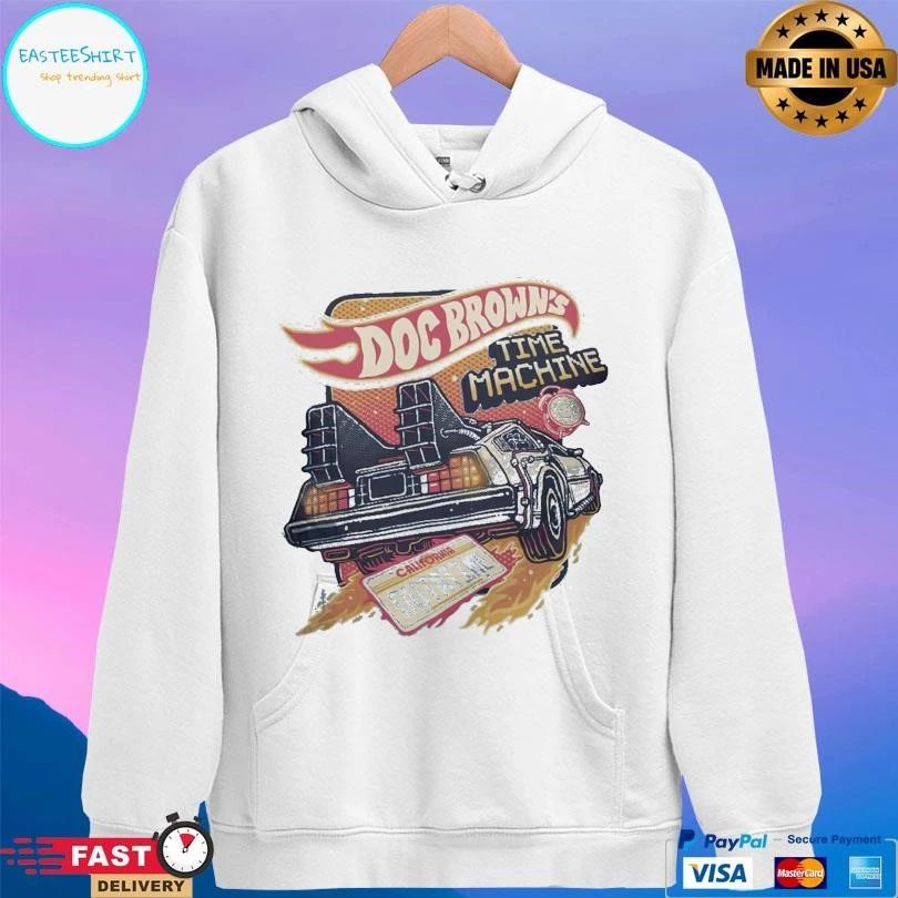 Blazing Doc Brown’s Time Machine California Outatime T-shirts