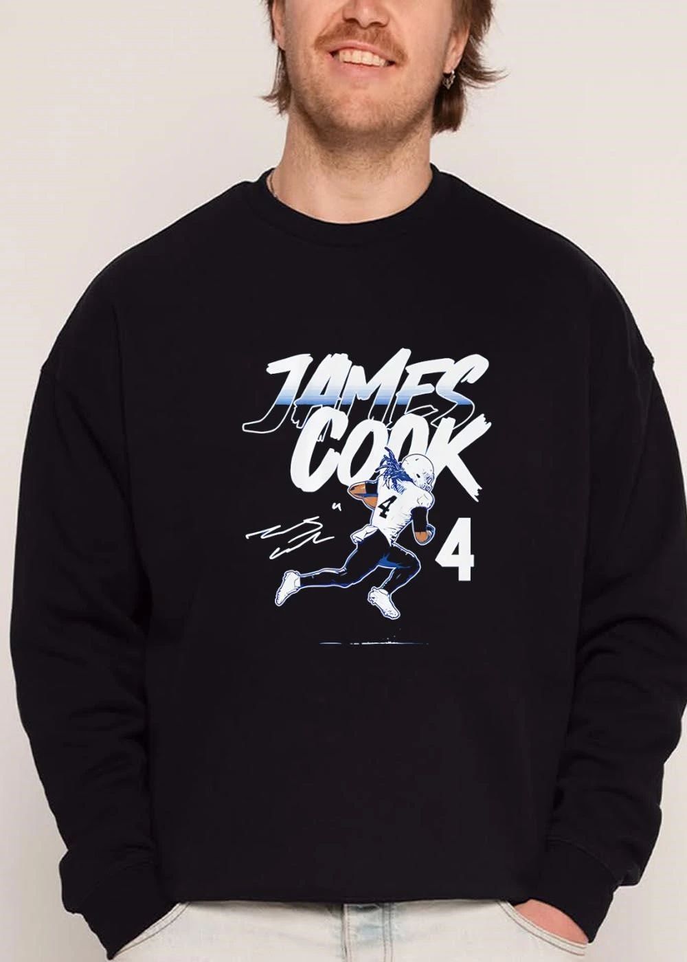 James Cook 4 Running Football Player Stylized Lettering shirt