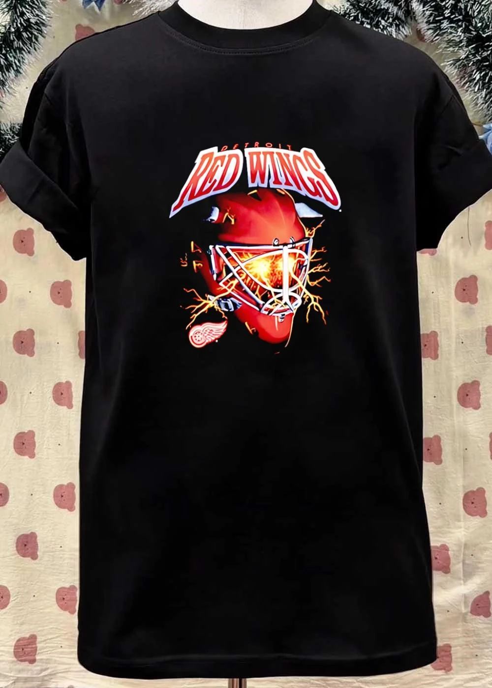 Detroit Red Wings Goalie Mask Lightning T-Shirt