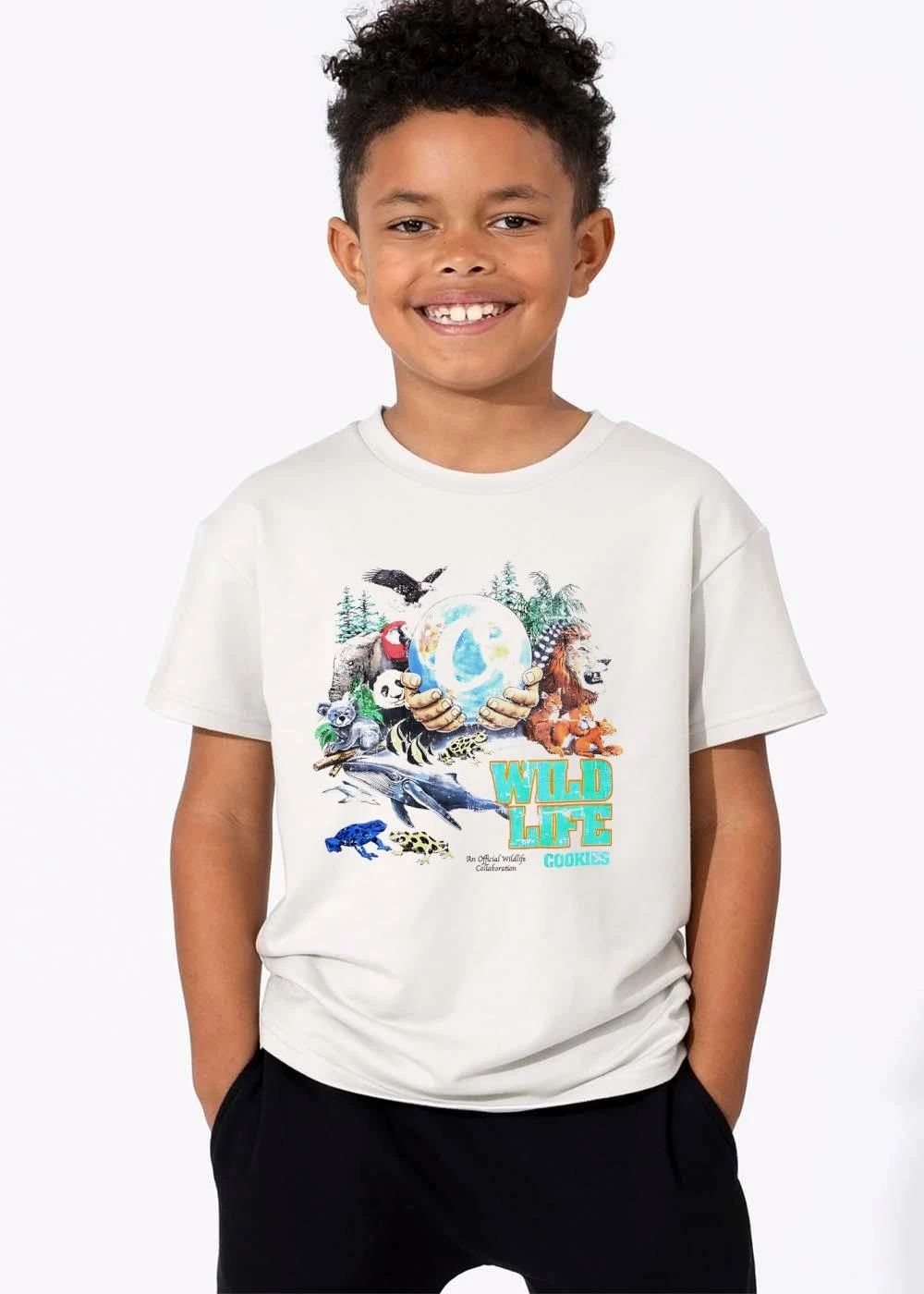 Cookies Wild Life An Official Wildlife Collaboration Hands Holding Globe Earth Animals shirt