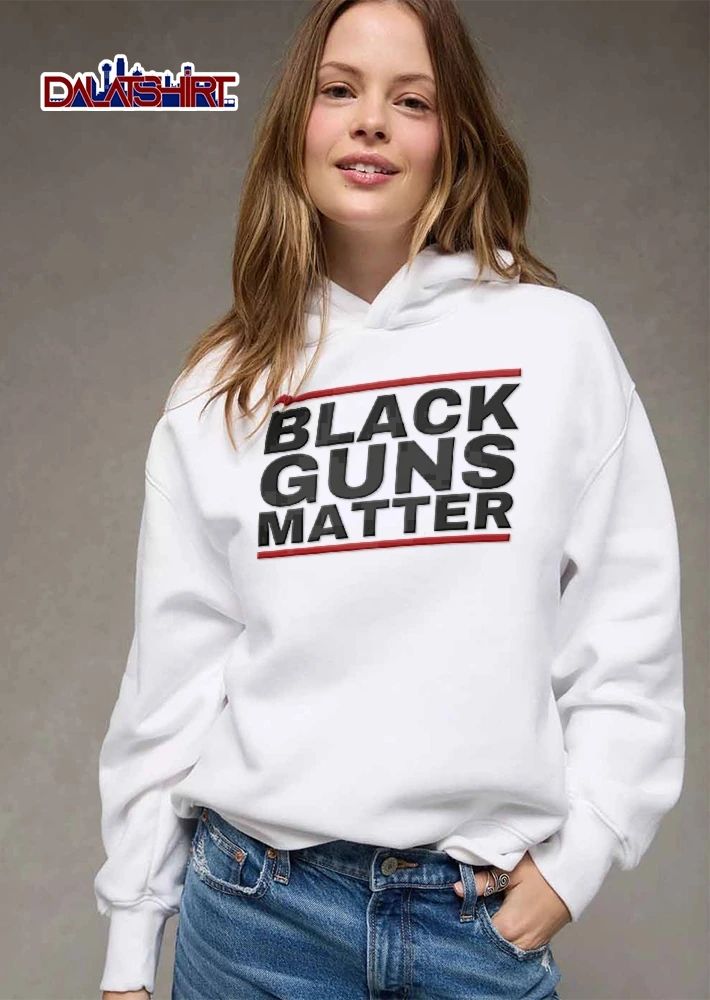 Black Guns Matter Red Top And Bottom Horizontal Bars Bold Typography shirt