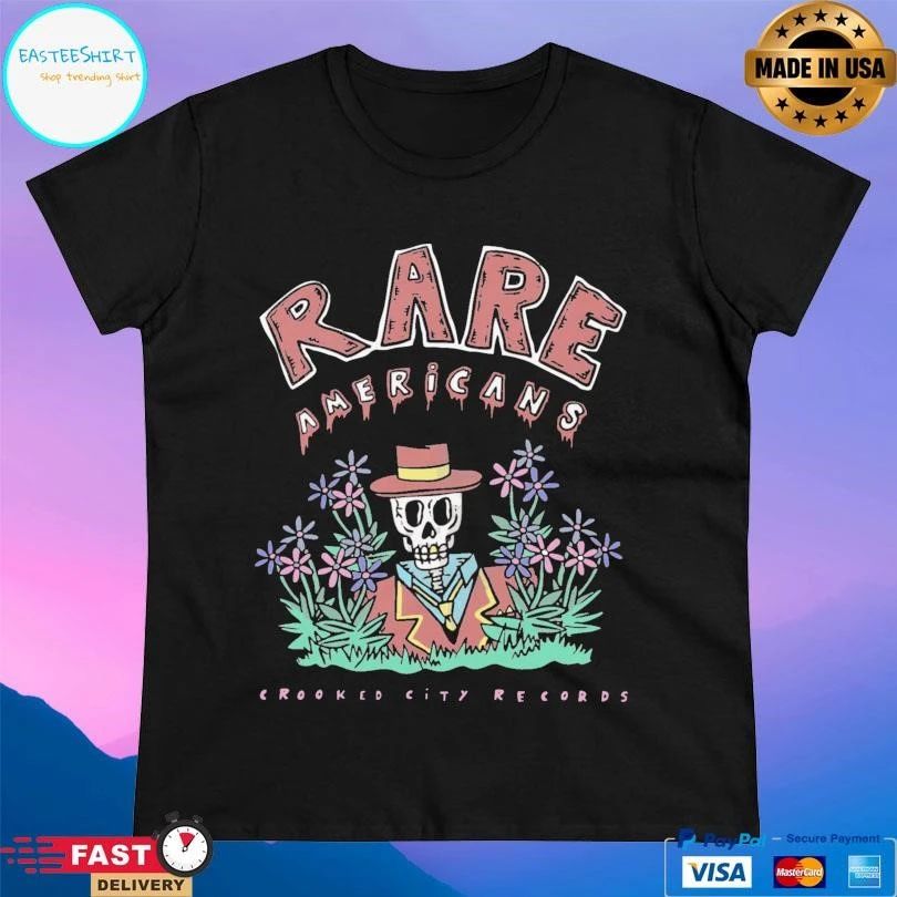 Rare Americans Crooked City Records Skeleton T-shirts