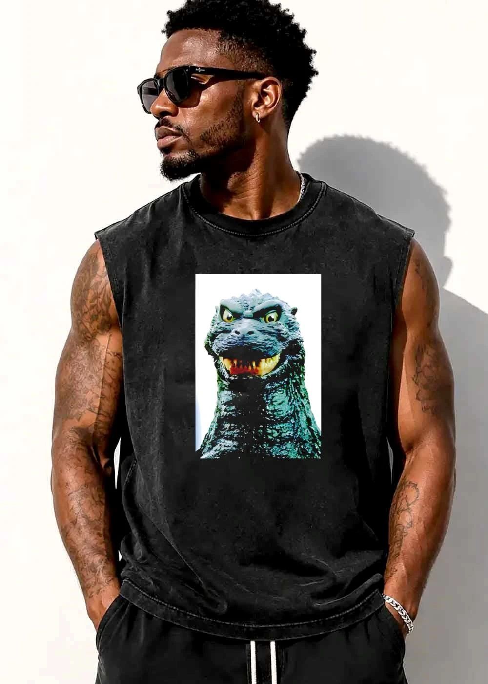 Godzilla Japanese Kaiju Monster Snarling Face Close Up Portrait shirt