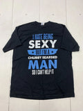 Custom Graphic Hate Being Sexy Short Sleeve Shirt Black Adult Size 2XL