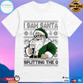 Santa Drinking Beer I Saw Santa Splitting The G Ugly Christmas 2025 T-shirts