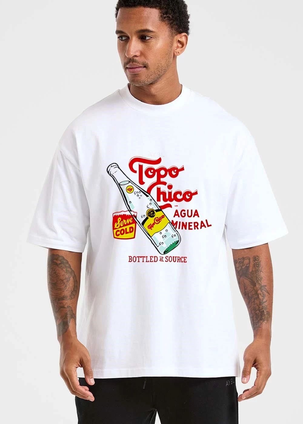 Topo Chico Serve Cold Agua Mineral Bottled At Source Vintage Carbonated Water Drawing shirt