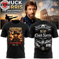 Chuck Norris Legend Never Falls 1940-2026 Hooded T-Shirt