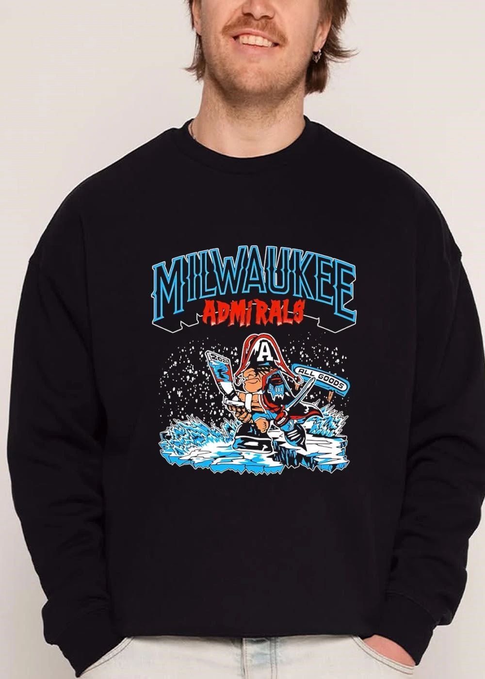 Milwaukee Admirals All Goods 2020 Cartoon Pirate Mascot Ice Hockey shirt