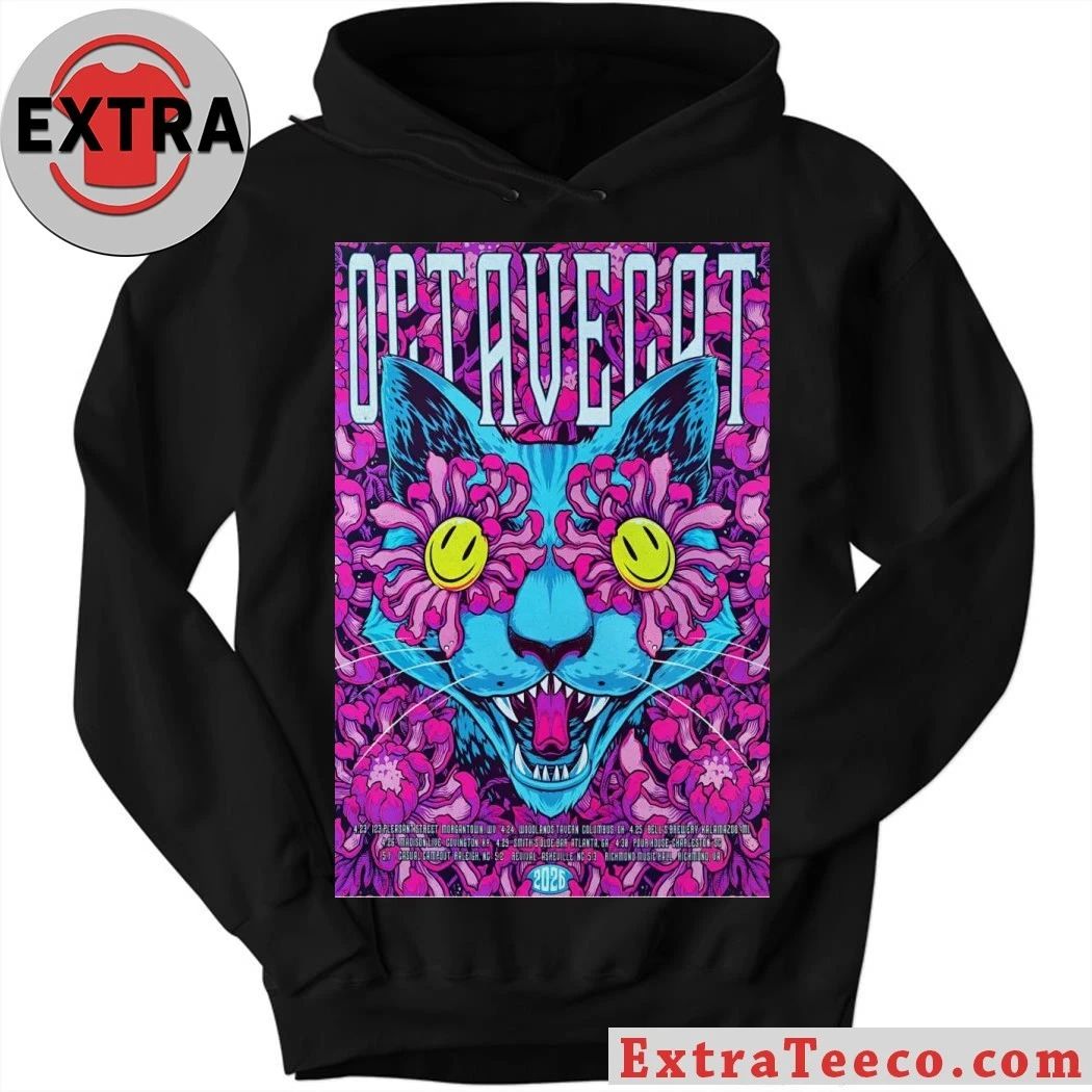 Octave Cat Psychedelic Spring 2026 Tour Poster T-Shirt
