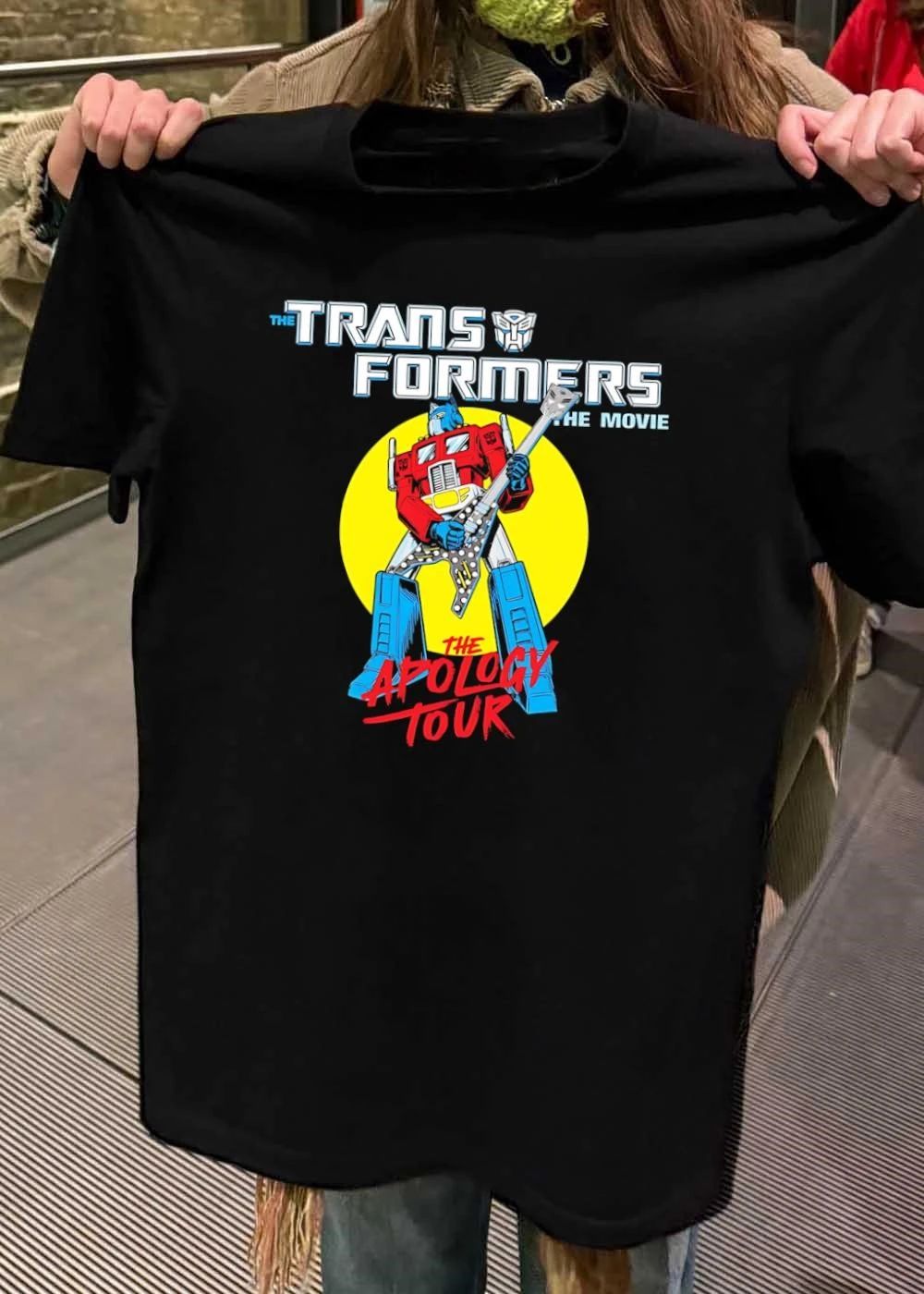 The Transformers The Movie Apology Tour Optimus Prime Playing Guitar T-Shirt