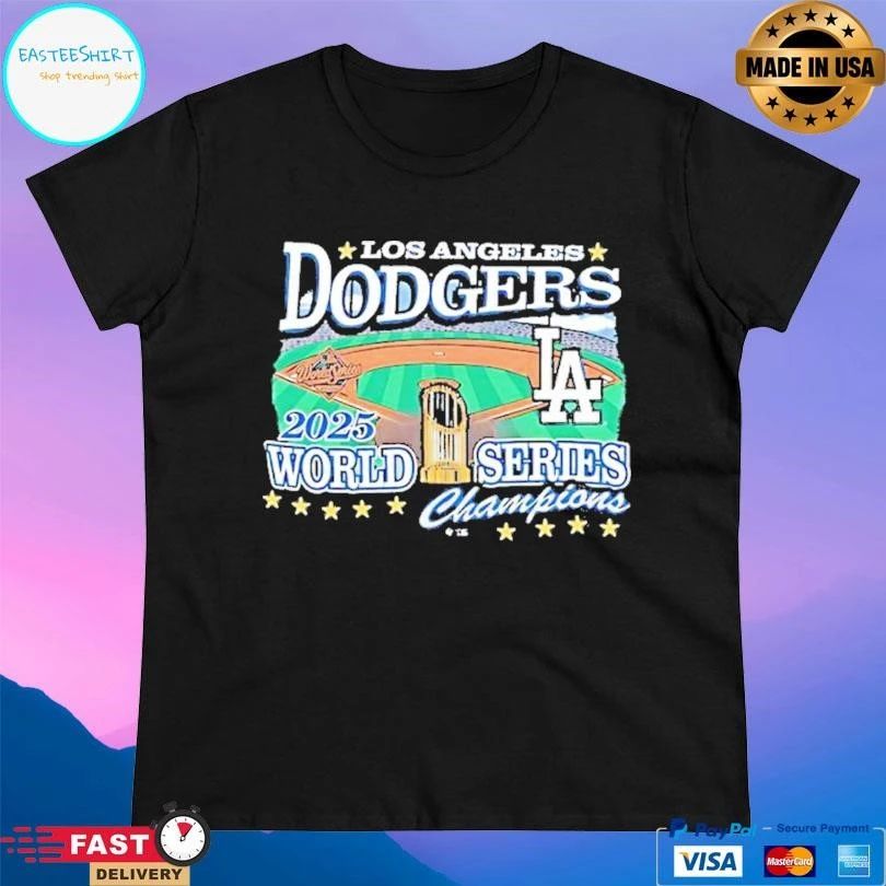Los Angeles Dodgers 47 Royal 2025 World Series Champions Franklin T-shirts