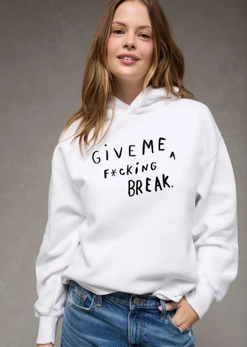 Give Me A Fcking Break Handwritten Black Lettering Typography shirt