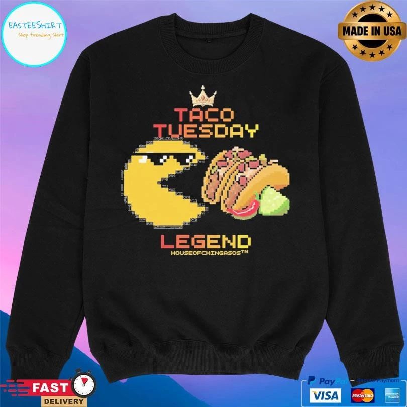 Taco Tuesday Legend Houseofchingasos Pacman 8-Bit T-shirts