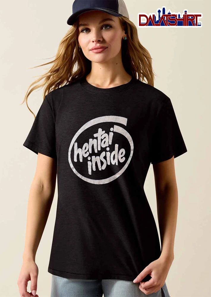 Hentai Inside Parody Intel Logo Oval Swirl Cracked Marble Texture shirt