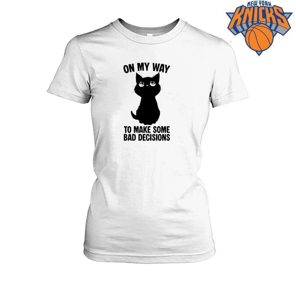 On My Way To Make Some Bad Decisions Cute Black Cat Eyes Funny Meme Shirt