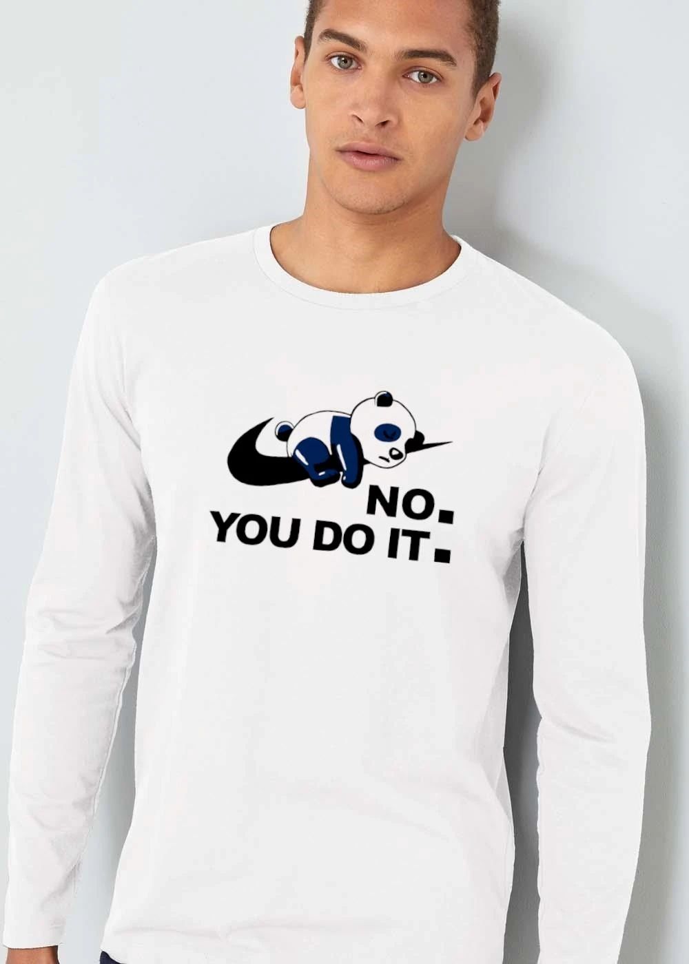 No You Do It Cartoon Sleeping Panda On Swoosh Logo shirt