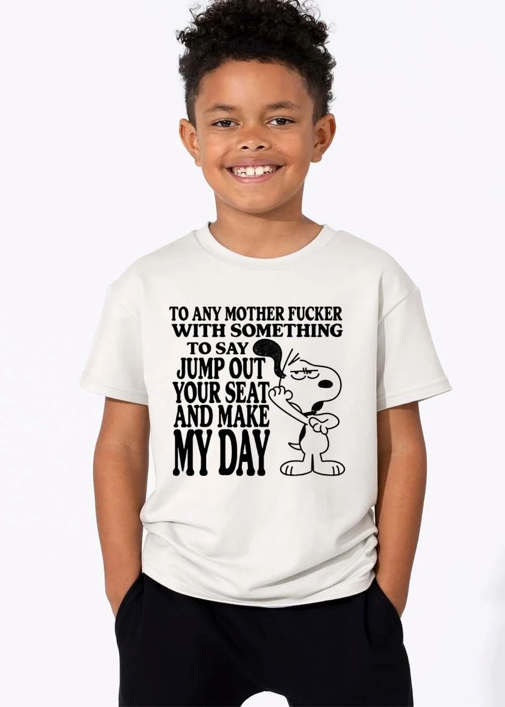 Original To Any Mother Fucker With Something Say Jump Out Your Seat And Make My Day Angry Cartoon Dog shirt