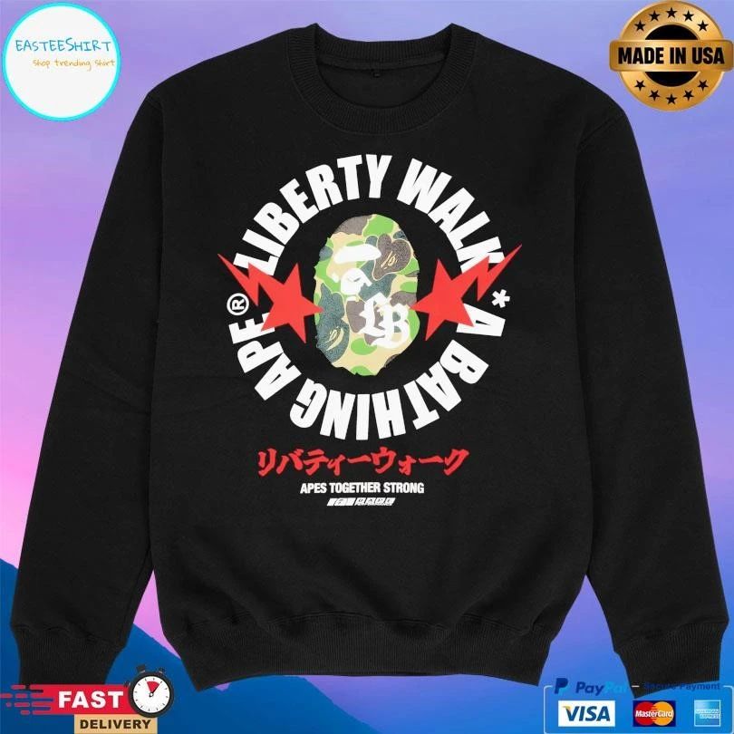 Bape X Liberty Walk A Bathing Ape Apes Together Strong T-shirts