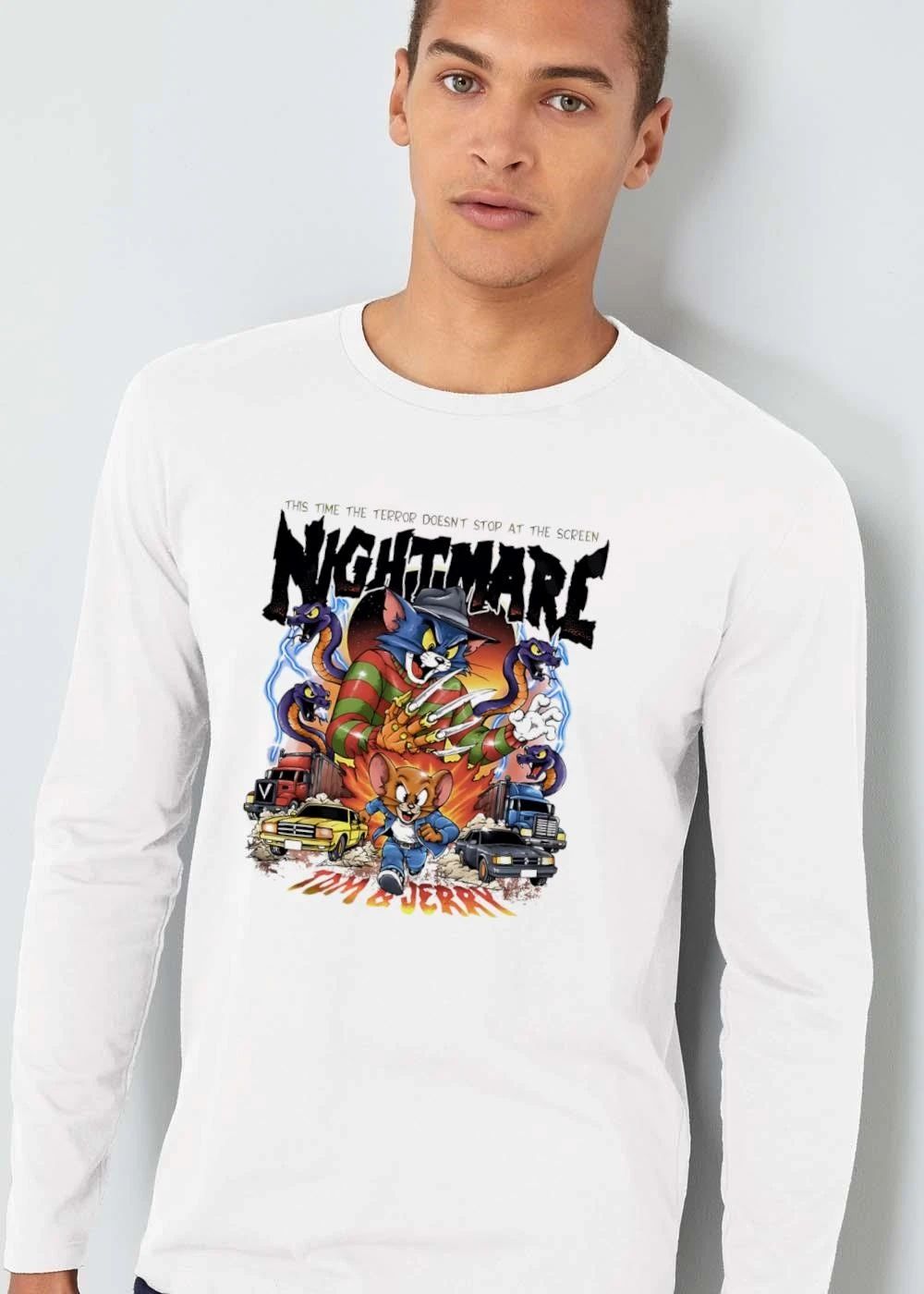 Tom And Jerry This Time The Terror Doesnt Stop At Screen Nightmare Cartoon Freddy Krueger Snakes Trucks shirt