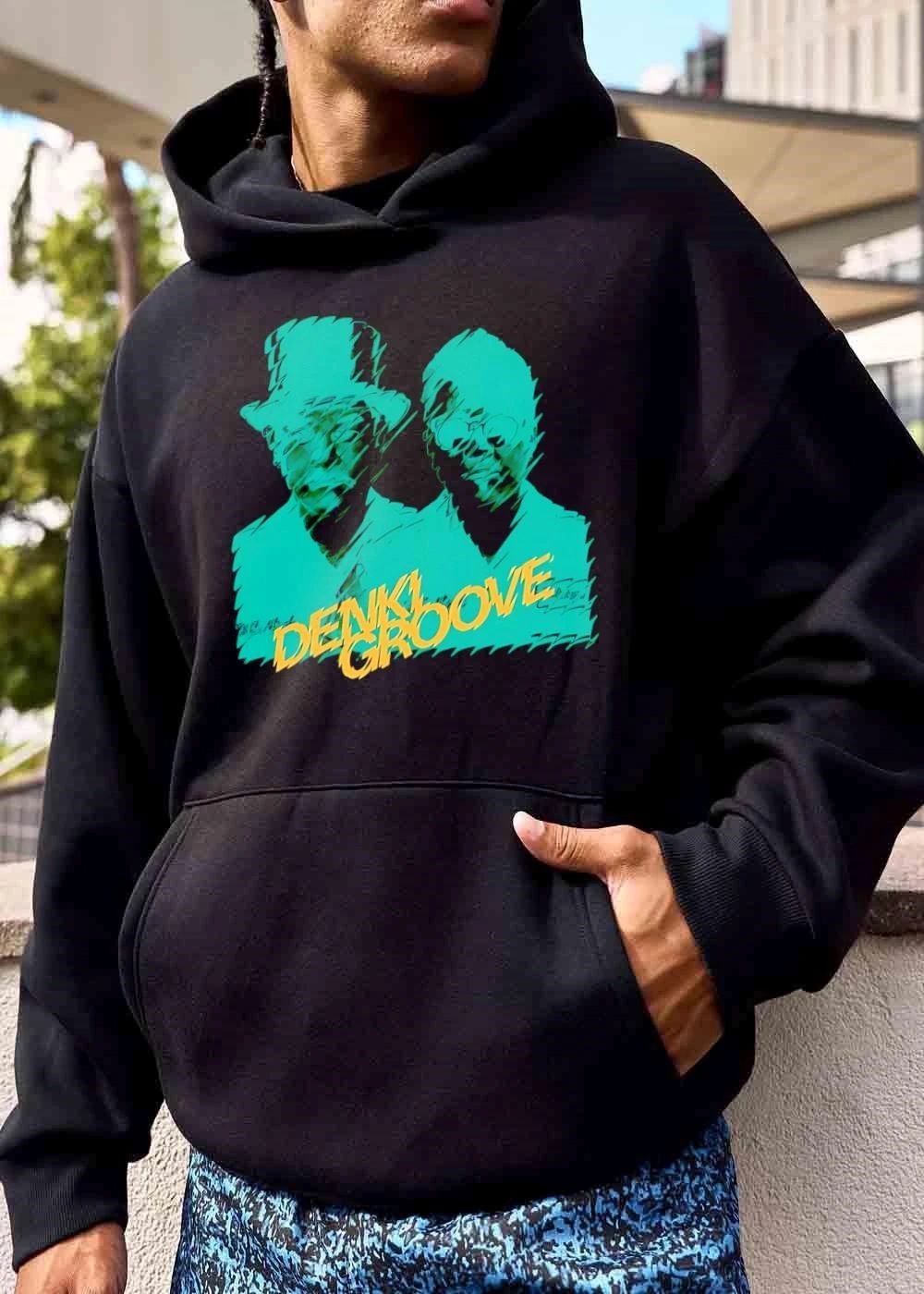Denki Groove Distortion Teal Silhouette Portraits Glasses Tophat shirt