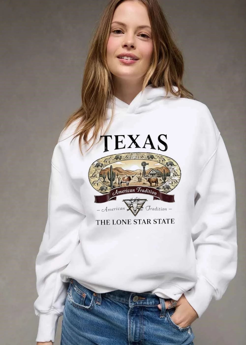 Texas American Tradition The Lone Star State Longhorn Cattle Desert Windmill Oval Frame shirt