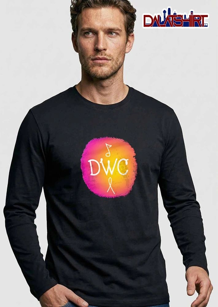 DWC Pink Orange Watercolor Circle Musical Note Awareness Ribbon shirt
