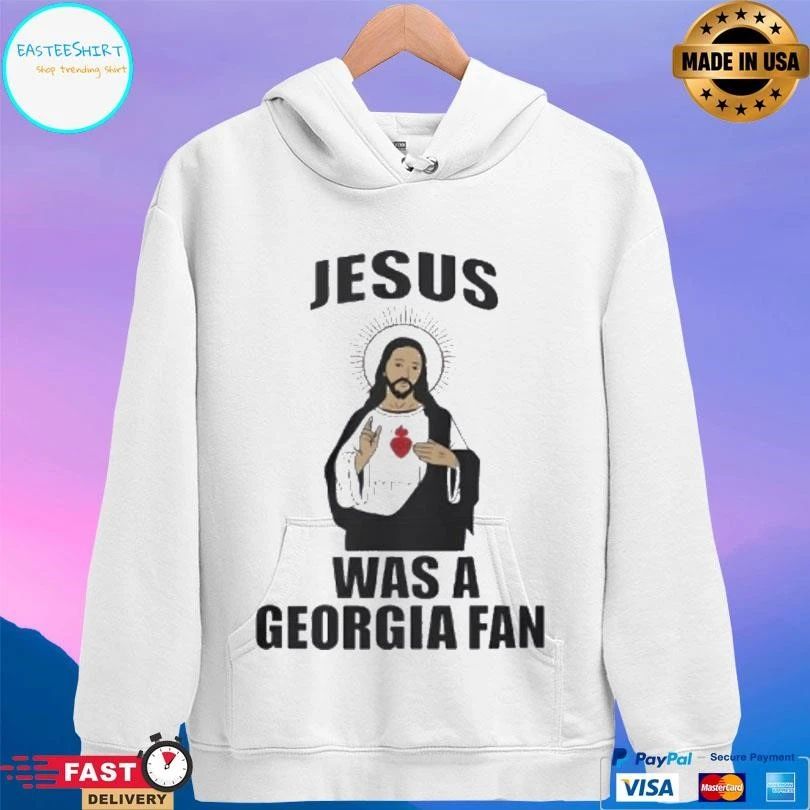 Jesus And Blazing Heart Was A Georgia Fan T-shirts