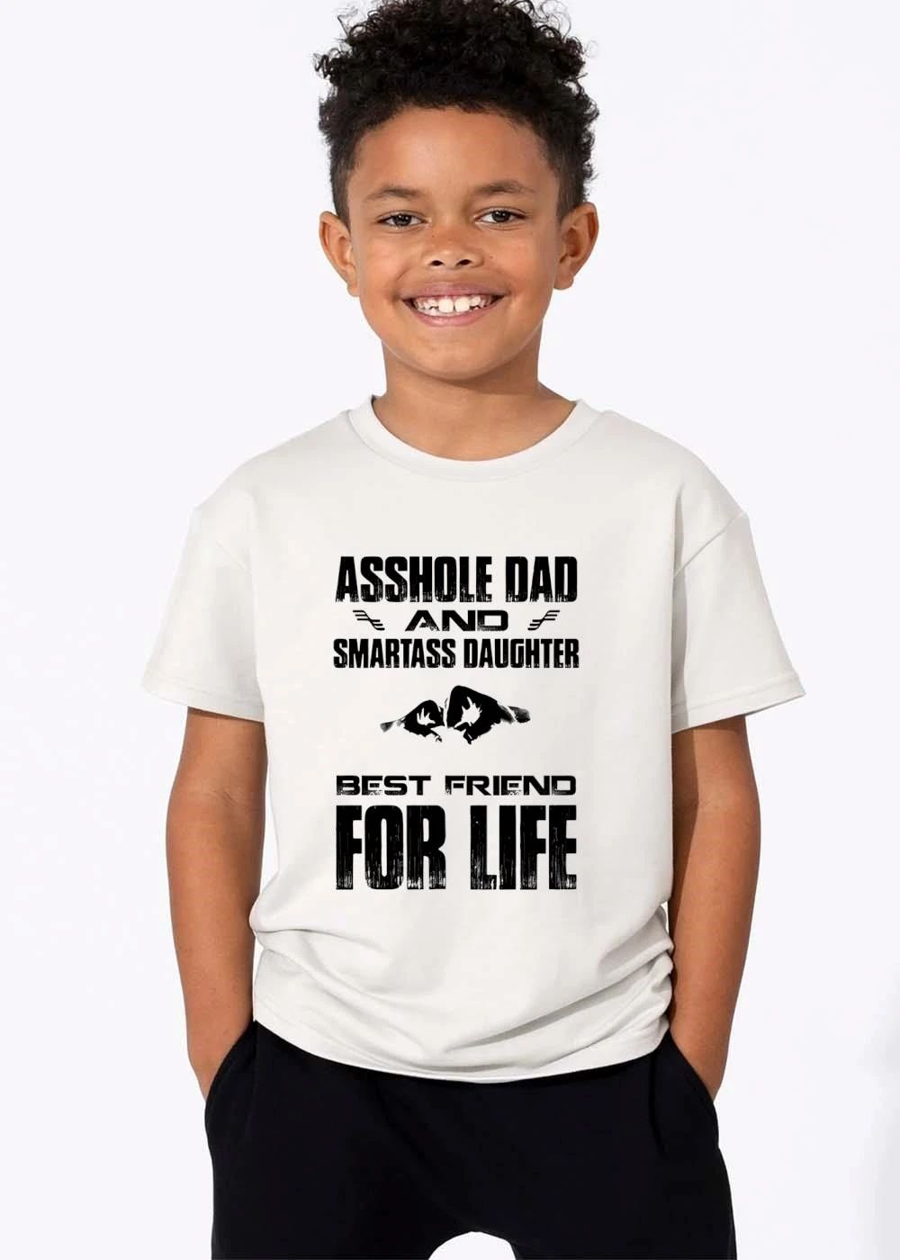Asshole Dad And Smartass Daughter Best Friend For Life Distressed Fist Bump Silhouette shirt