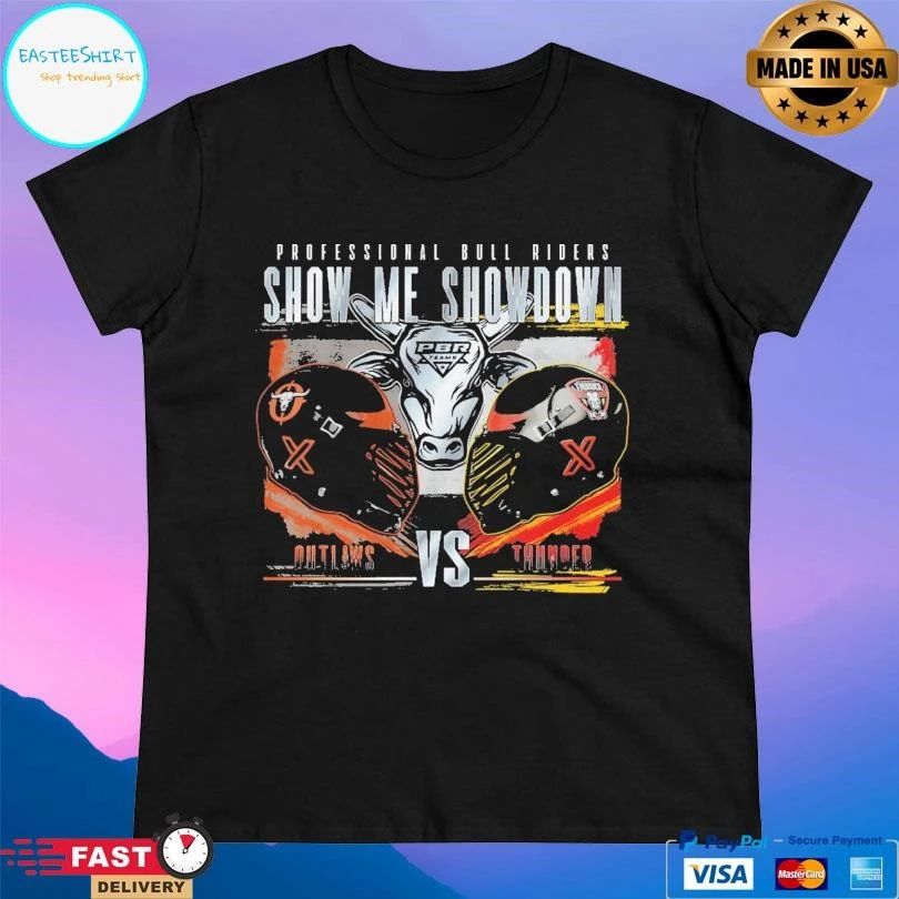 Professional Bull Riders Show Me Showdown Rivalry Outlaws Vs Thunder T-shirts