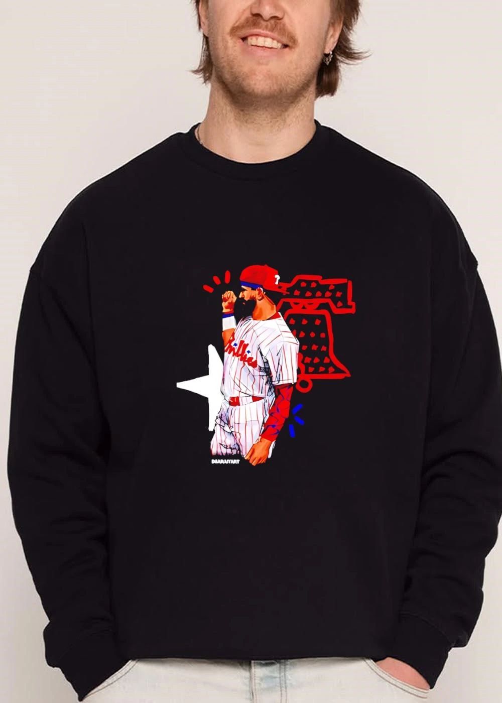 Philadelphia Phillies MLB Diarnyart Bearded Player Fist Raised Liberty Bell shirt