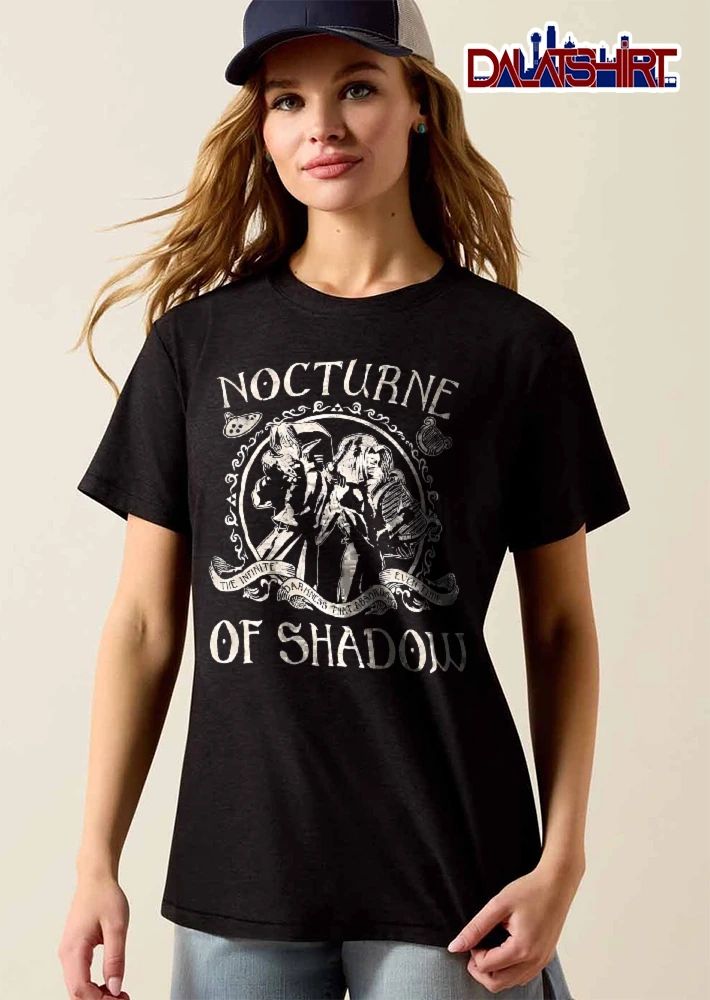 Nocturne Of Shadow The Infinite Darkness That Absorbs Even Time Link Sheik Ocarina Harp Line Art shirt