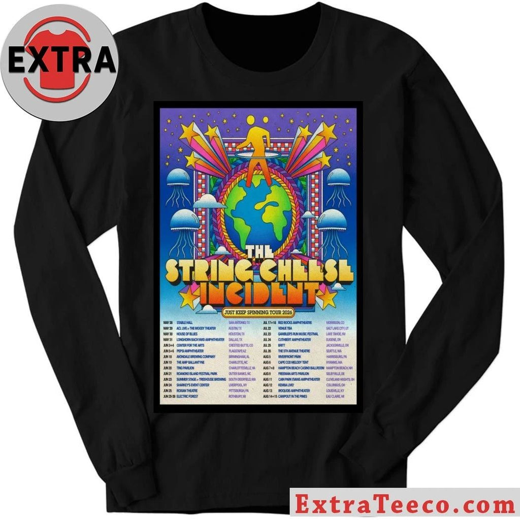 The String Cheese Incident Just Keep Spinning Tour 2026 Poster Shirt