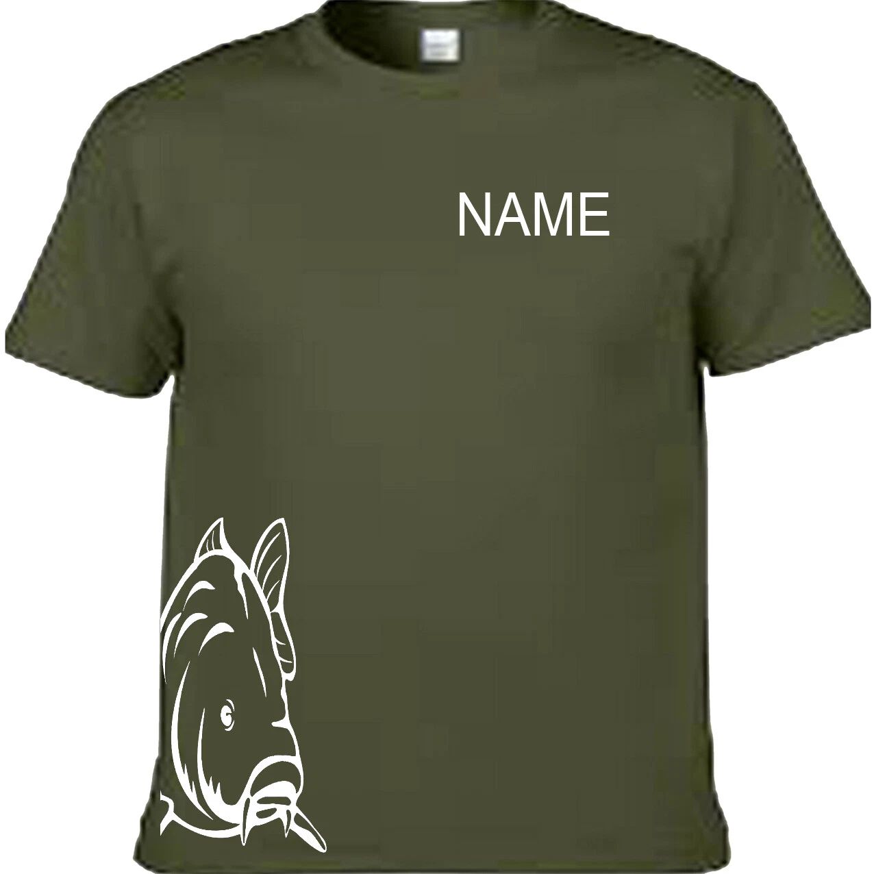 carp on side fishing t shirt all sizes kids and adults angling novelty carp fish