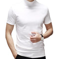 Mens Short Sleeve T-Shirt Tops Stand Collar Slim Fit Casual Shirt Breathable