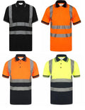 Hi Vis Short Sleeve Polo Shirt High Visibility Reflective Safety Top