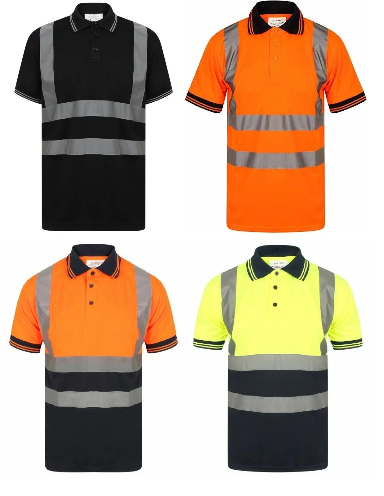 Hi Vis Short Sleeve Polo Shirt High Visibility Reflective Safety Top