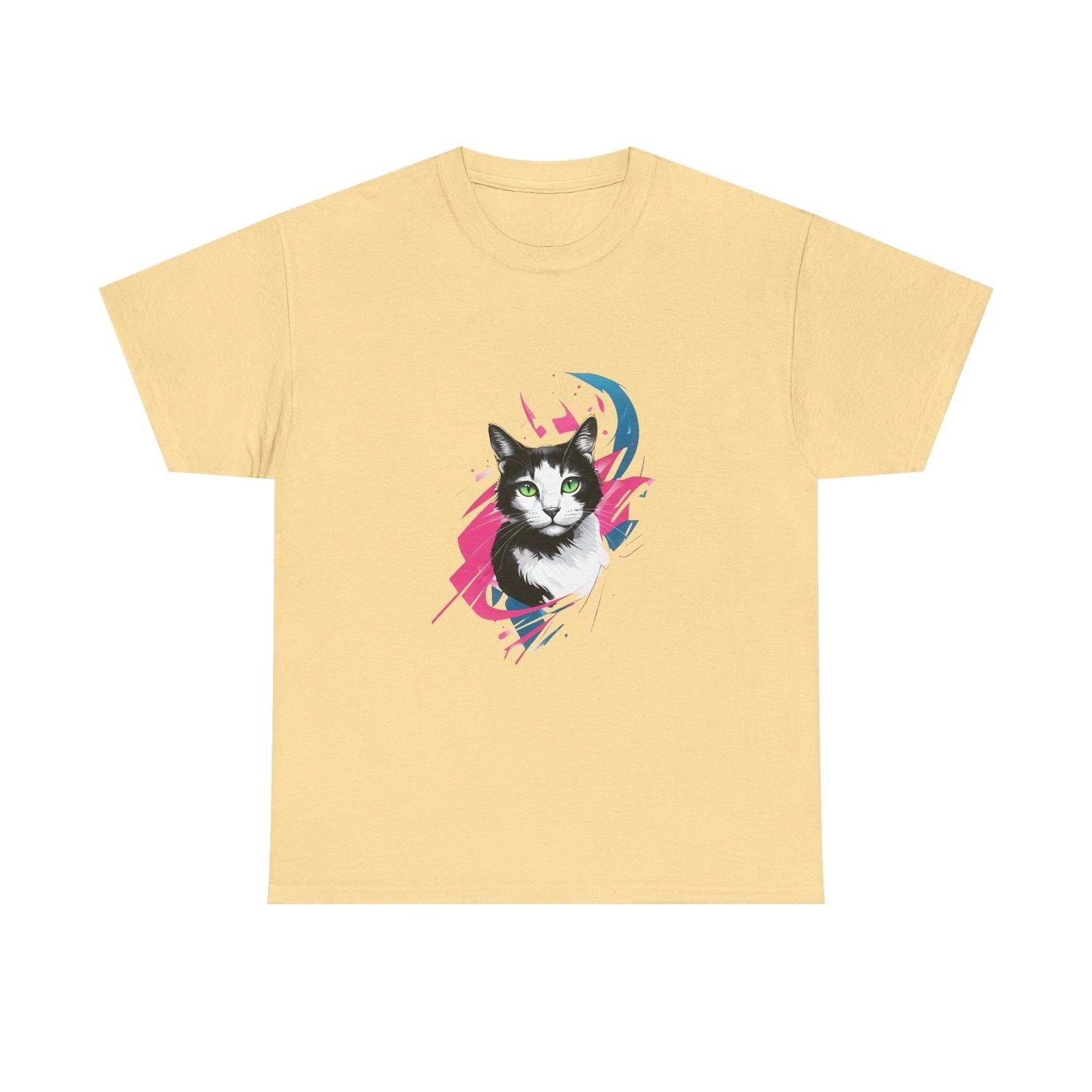 Cat Design Tshirt Kitten Wear Comfortable Clothing Artistic Style Feline Art Pet