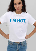 Im Hot Are Simple Bright Blue Bold Block Lettering Typography Text shirt