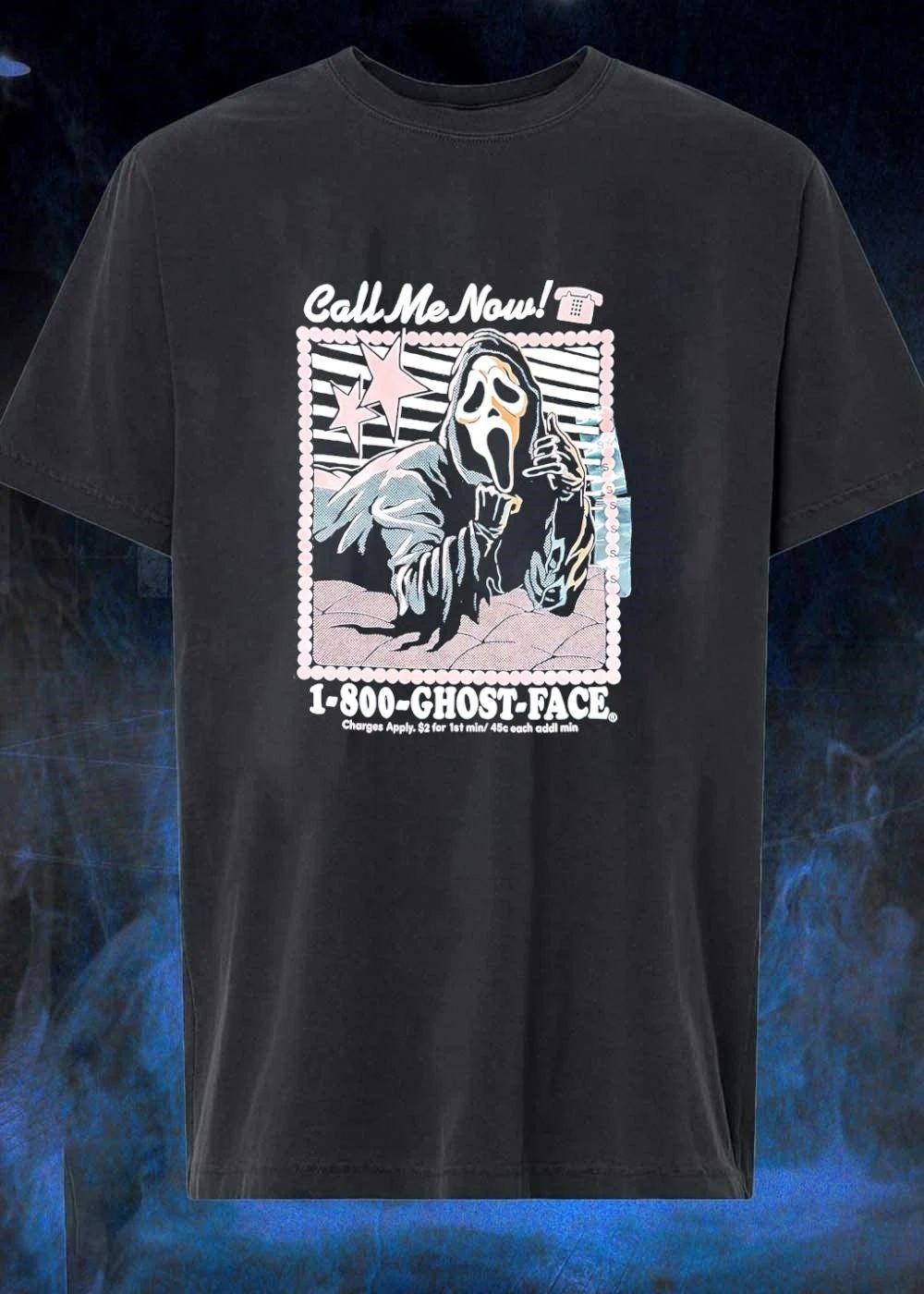 Call Me Now 1 800 Ghost Face Charges Apply 2 for 1st min 45c each addl min T-Shirt
