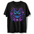 Cute Owl Roses T Shirt, Pastel Goth Kawaii Halloween Tee, Horror Skull Shirt